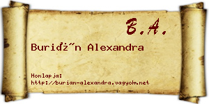 Burián Alexandra névjegykártya