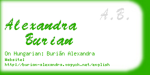 alexandra burian business card