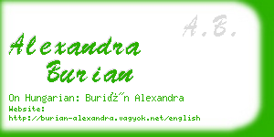 alexandra burian business card